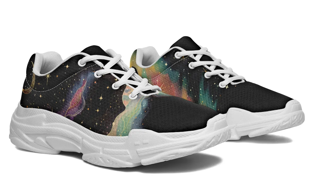 Northern Lights Chunky Sneakers - Light Breathable and Comfortable Sports Shoes with Platform Soles