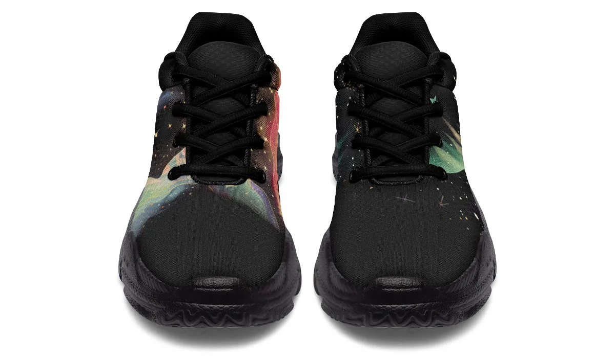 Northern Lights Chunky Sneakers - Light Breathable and Comfortable Sports Shoes with Platform Soles