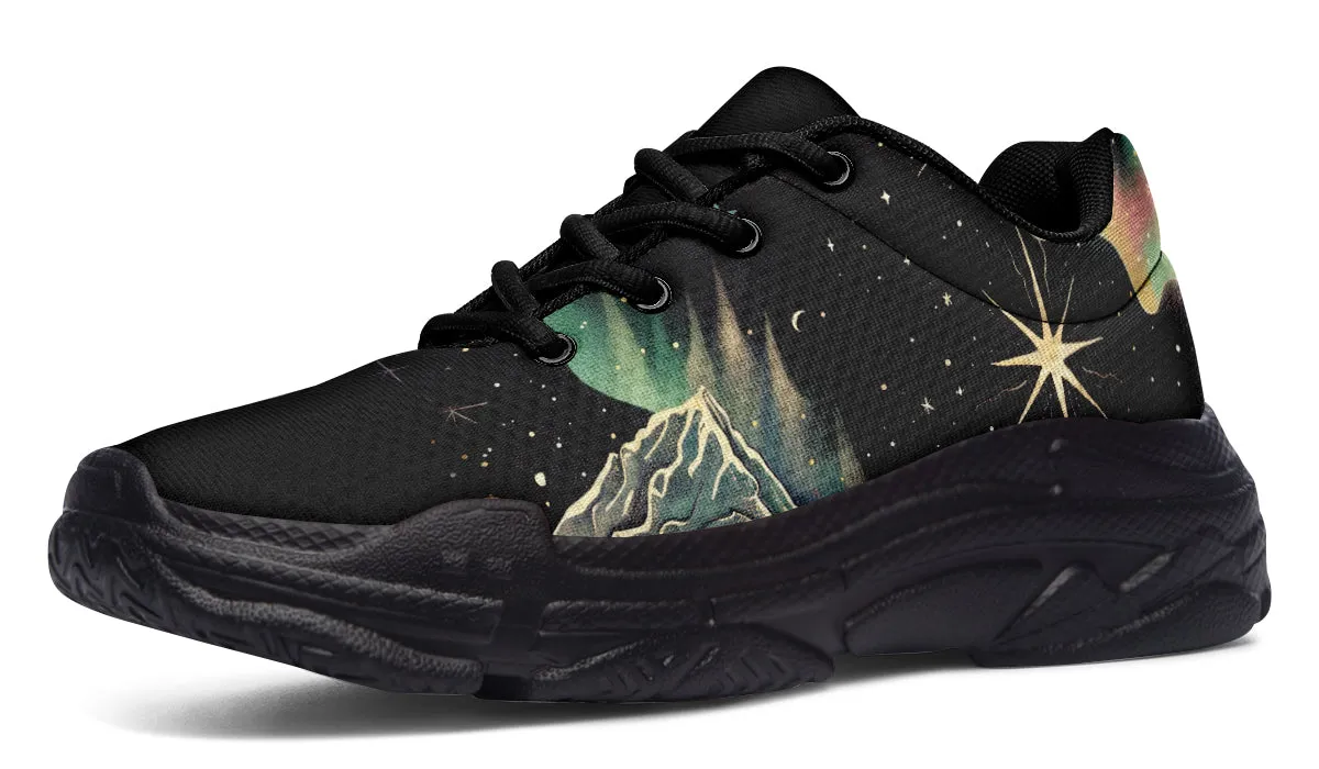 Northern Lights Chunky Sneakers - Light Breathable and Comfortable Sports Shoes with Platform Soles