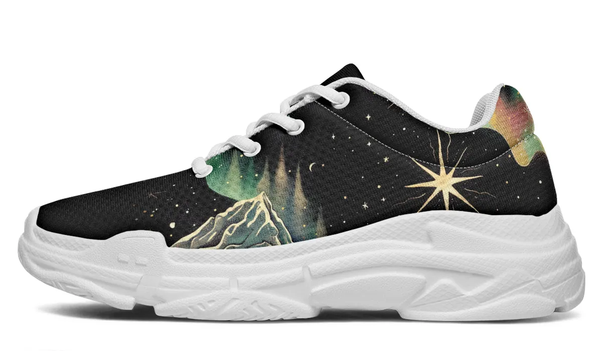 Northern Lights Chunky Sneakers - Light Breathable and Comfortable Sports Shoes with Platform Soles