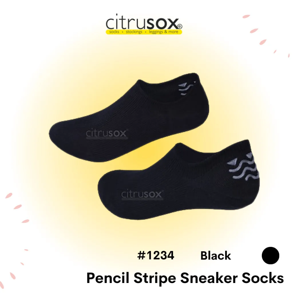 Pencil Stripe Sneaker Socks with Non-slip Heel