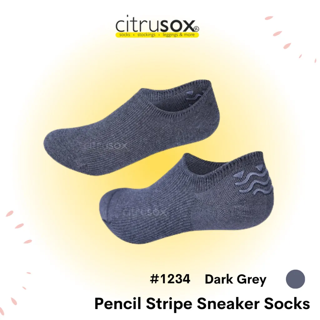 Pencil Stripe Sneaker Socks with Non-slip Heel