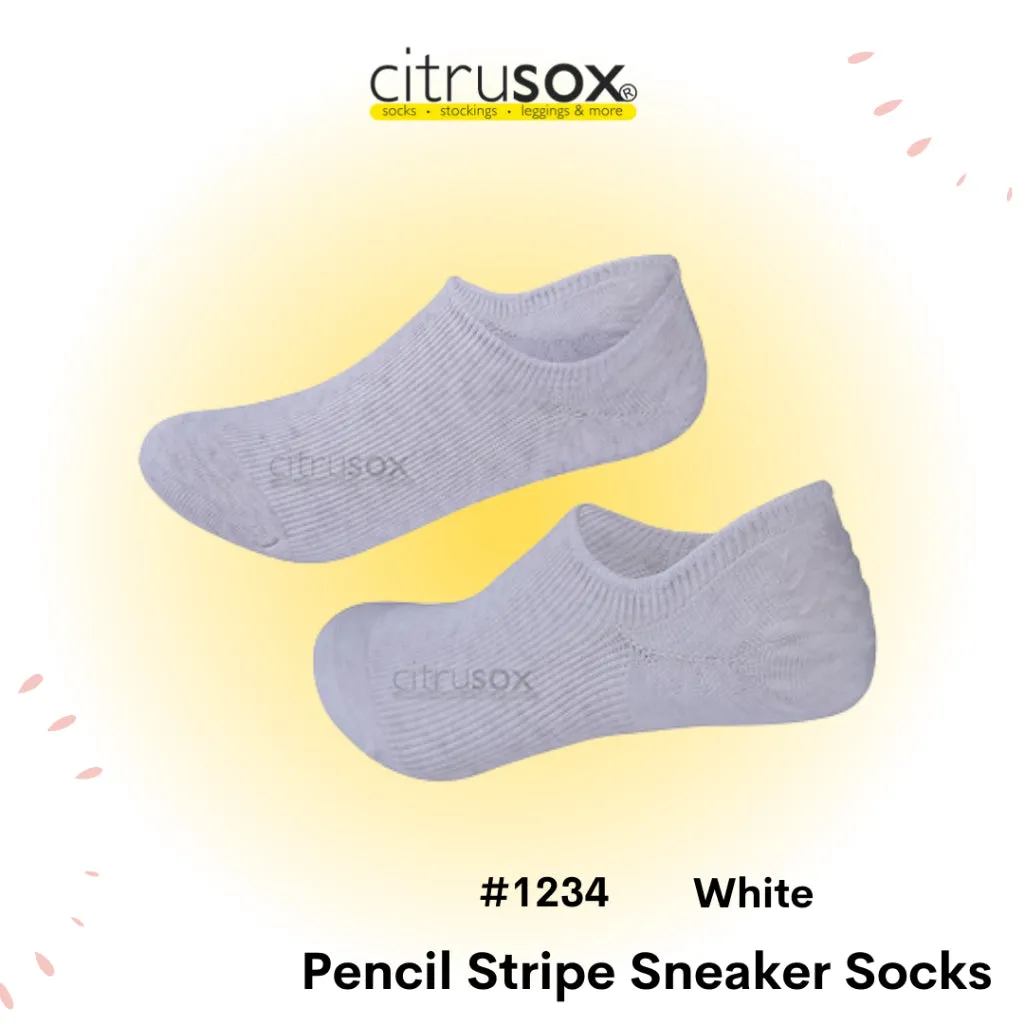 Pencil Stripe Sneaker Socks with Non-slip Heel