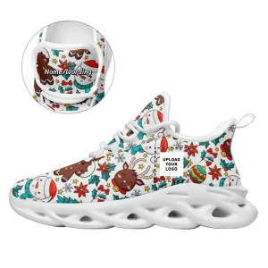 Personalized company gifts, Custom Corporate Client Gifts Personalized Christmas Sneakers, Custom Comfortable Santa Shoes, Breathable Maxsoul Shoes  ,MS-23020151