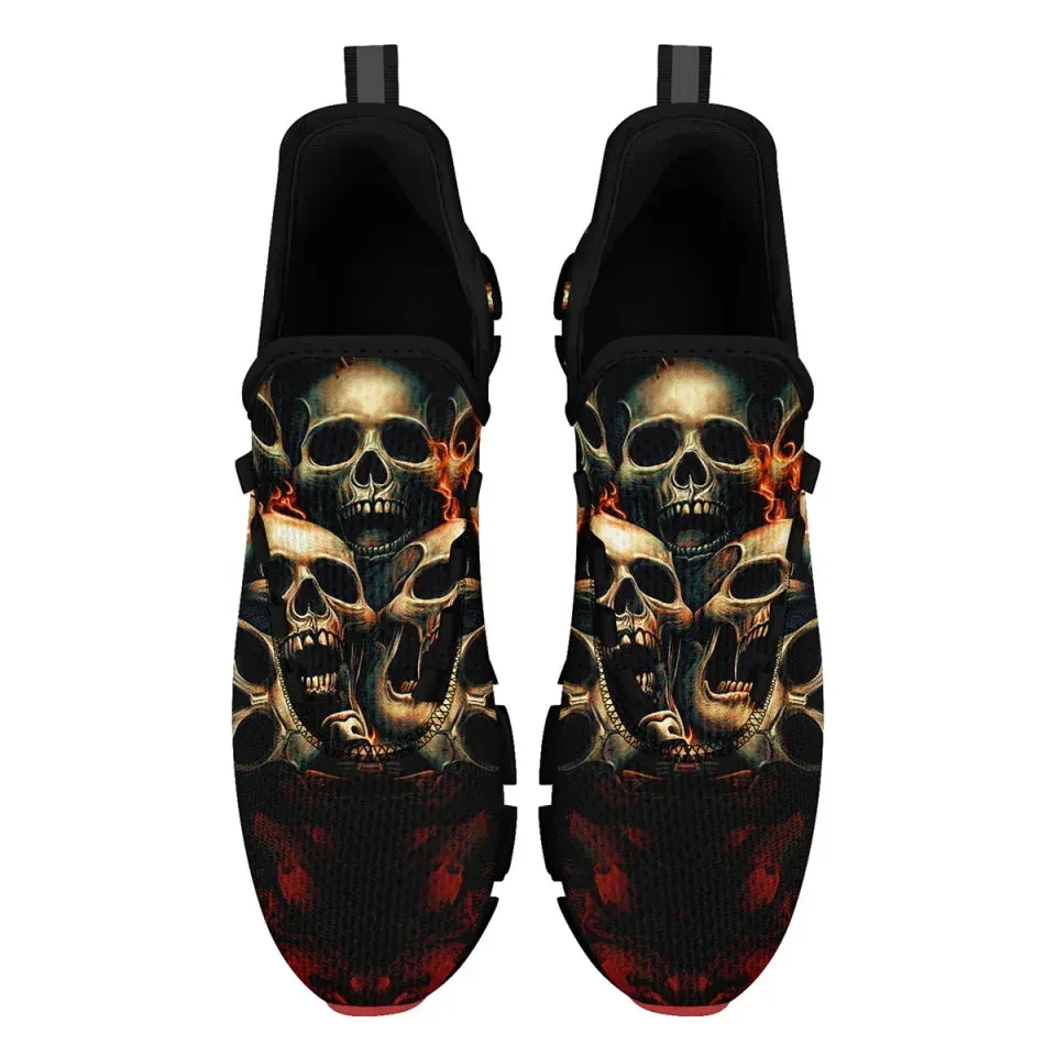 Personalized Gothic Cloud Sneakers, Custom Skull Comfortable Shoes, Breathable Shoes for Men and Women