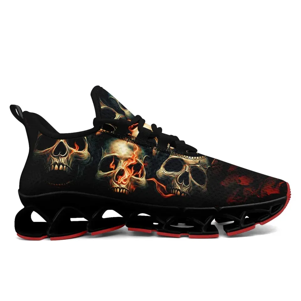 Personalized Gothic Cloud Sneakers, Custom Skull Comfortable Shoes, Breathable Shoes for Men and Women