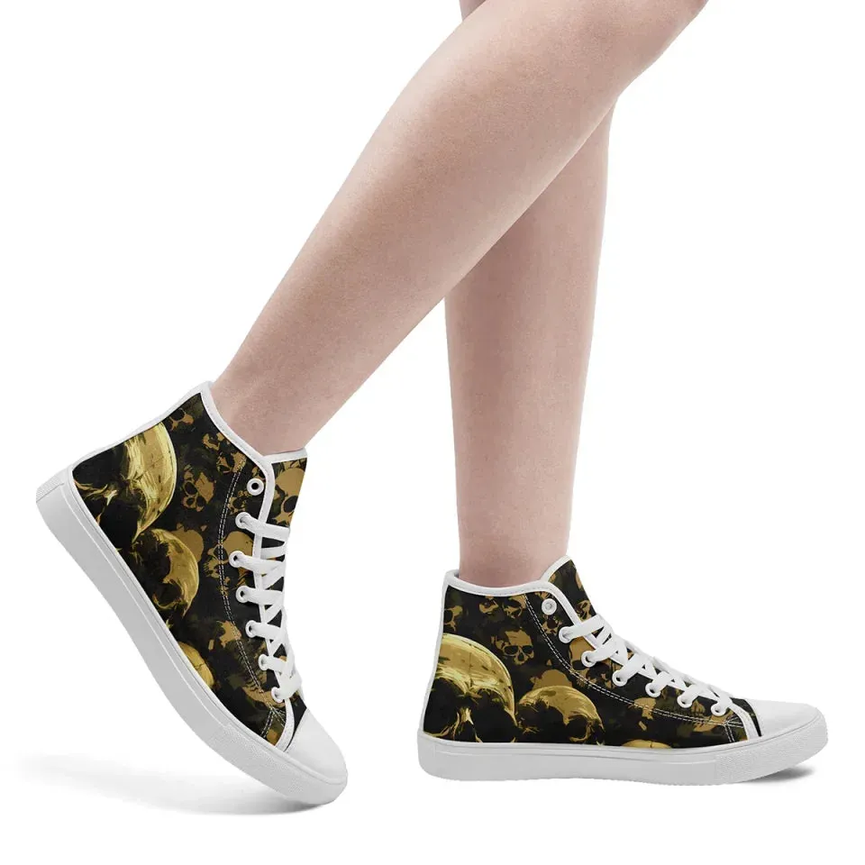 Personalized Gothic Sneakers, Custom Punk Style Shoes, Comfortable Canvas High Top Shoes