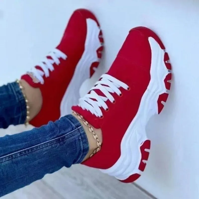 Red Canvas Sneakers for Women  Casual Tennis & Sport Shoes