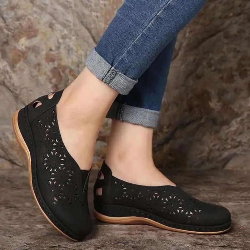 Retro Wedge Heel Summer Comfortable Work Shoes For Women