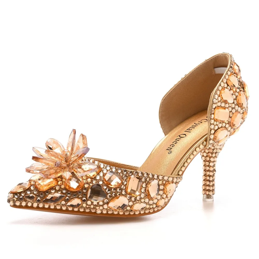 Rhinestone Crystal Princess Party Dress Shoes