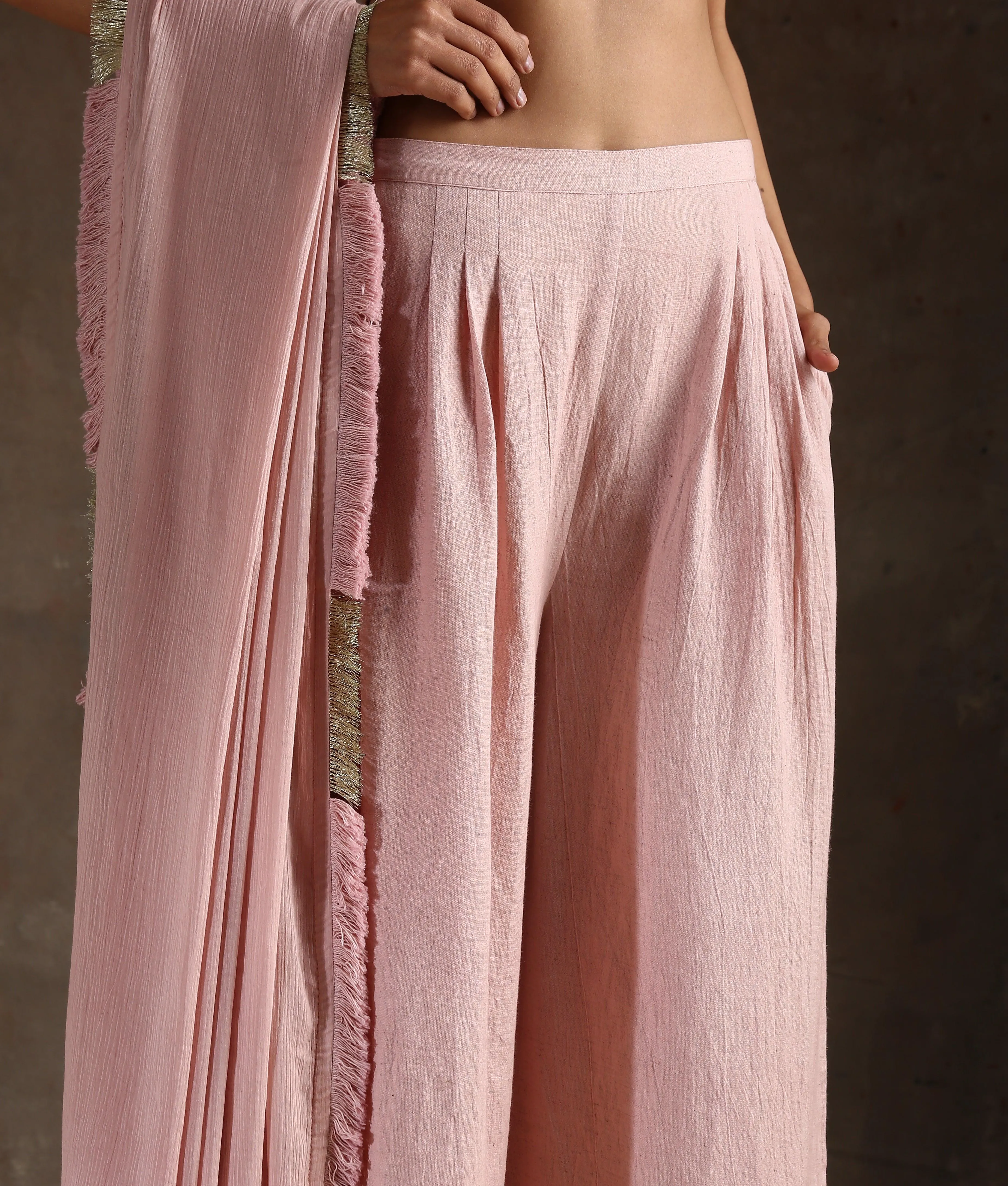 Rose Pink Pure Cotton Saree