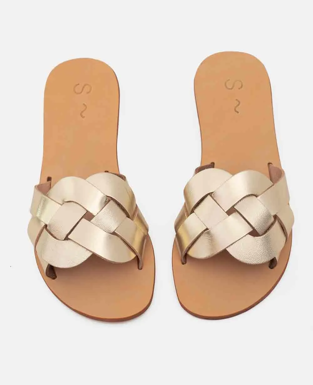 SANDALS "KALLOS" NATURAL/GOLD