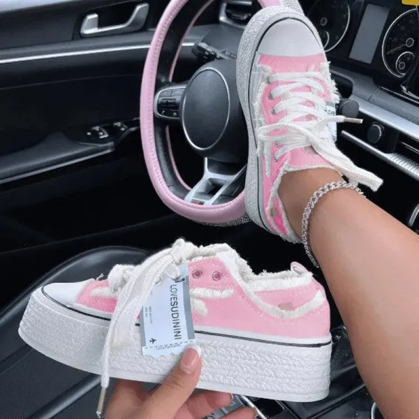 sealbeer - Pink Casual Patchwork Frenulum Contrast Round Comfortable Out Door Shoes