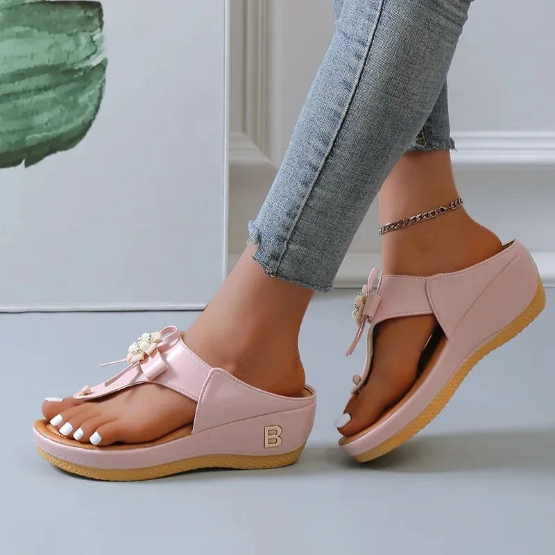 Summer Sandals Women 2024 Big Size Platform Wedges Sandals Slippers Non-Slip Open Toe Flip Flops Ladies Comfortable Beach Shoes