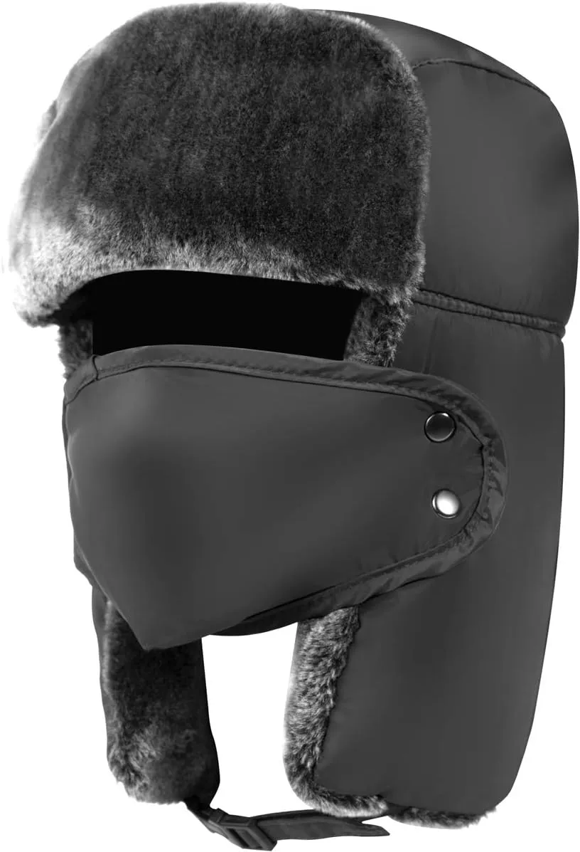 Trapper Hat Winter Hats for Men-  Trooper Hunting Ski Hat for Women -Ear Flap- Windproof Mask