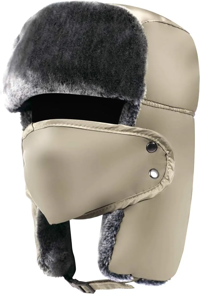 Trapper Hat Winter Hats for Men-  Trooper Hunting Ski Hat for Women -Ear Flap- Windproof Mask