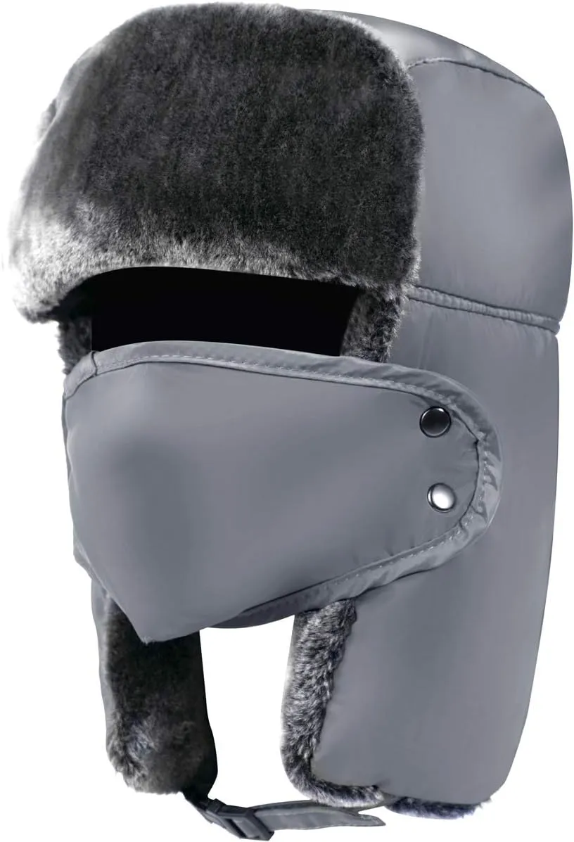 Trapper Hat Winter Hats for Men-  Trooper Hunting Ski Hat for Women -Ear Flap- Windproof Mask