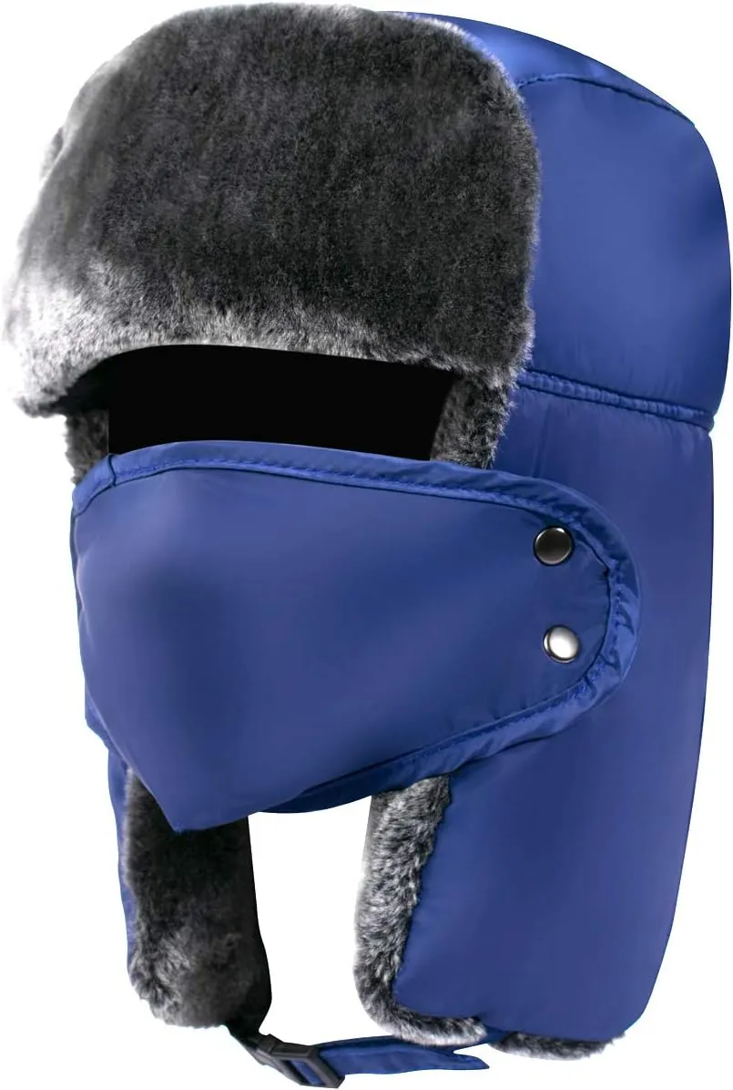 Trapper Hat Winter Hats for Men-  Trooper Hunting Ski Hat for Women -Ear Flap- Windproof Mask