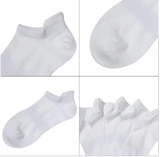 Women Ultra Thin Socks Bamboo Low Cut No Show Ventilating Low Ankle Anti Odor Arch Support Mesh Socks 5 Pairs