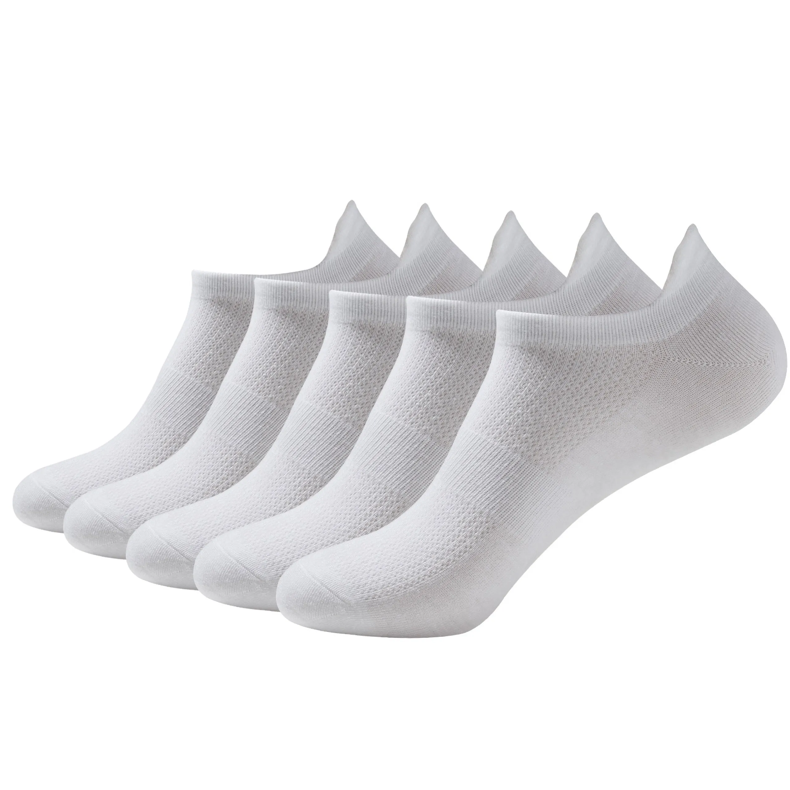 Women Ultra Thin Socks Bamboo Low Cut No Show Ventilating Low Ankle Anti Odor Arch Support Mesh Socks 5 Pairs