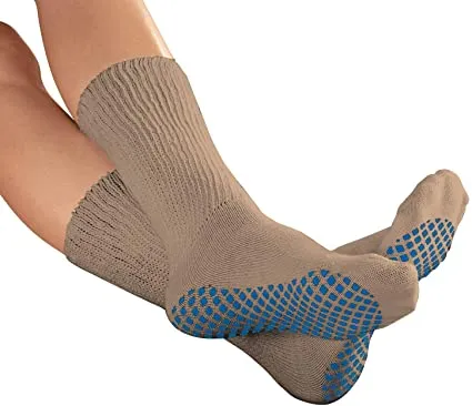 Womens Diabetic Slipper Socks with Gripper Soles